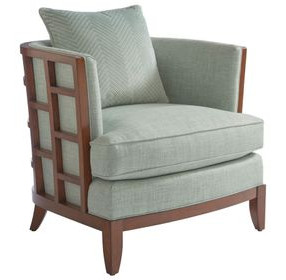 Ocean Club Abaco Green Upholstered Accent Chair with Pillow