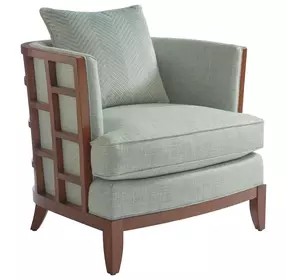 Ocean Club Abaco Green Upholstered Accent Chair with Pillow