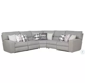 Rockport Gray 5 Piece Modular Recliner Sectional