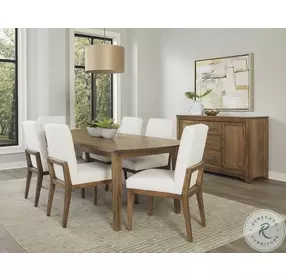 Ben And Erin Napier Medium Cherry 72" Surboard Dining Room Set with Upholstered Chair