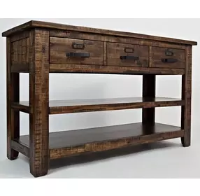 Cannon Valley Distressed Medium Brown 3 Drawer Sofa And Media Table