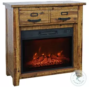Cannon Valley Distressed Brown 32" TV Stand with Electric Fireplace
