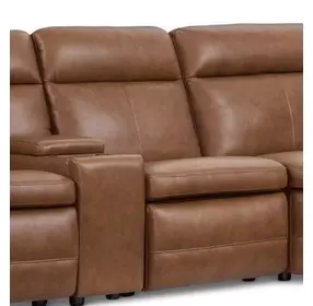 Dutch Cortado Brown Leather Armless Chair with Drop Down Console