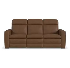 Dutch Cortado Brown Leather 91" Zero Gravity Power Reclining Sofa with Power Lumbar and USB Charging
