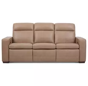 Dutch Desert Tan Leather 91" Zero Gravity Power Reclining Sofa with Power Lumbar and USB Charging