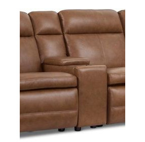 Dutch Cortado Brown Leather Console