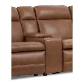 Dutch Cortado Brown Leather Console