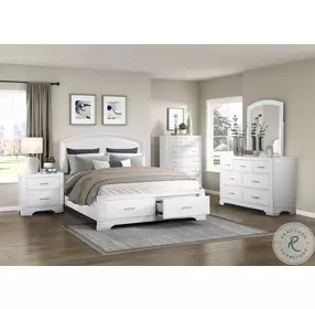 Hudson White Storage Platform Bedroom Set