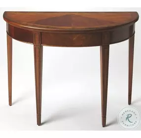 Hampton Olive Ash Burl Demilune Console Table