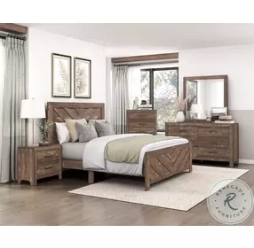 Corbin Rustic Brown Panel Bedroom Set