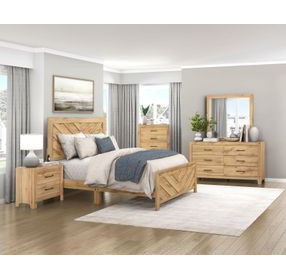 Corbin Natural Panel Bedroom Set with Chevron Pattern