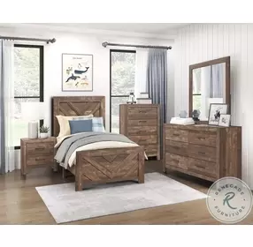 Corbin Rustic Brown Youth Panel Bedroom Set