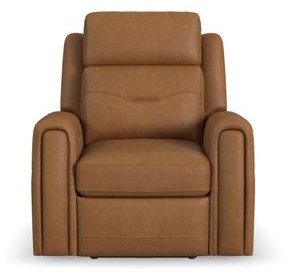 Felix Brown Leather Zero Gravity Triple Power Recliner with USB Charging and Heat Massage