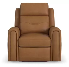 Felix Toasted Almond Leather Zero Gravity Triple Power Recliner with USB Charging and Heat Massage