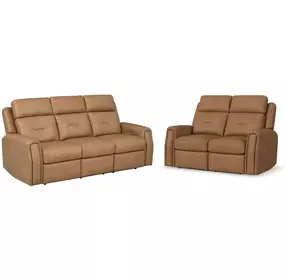 Felix Brown Leather Zero Gravity Triple Power Reclining Living Room Set