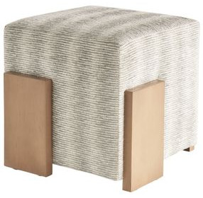 Sunset Key Hamden Beige Upholstered Square Ottoman