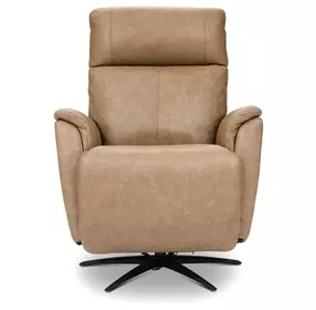 Cove Dune Leather Zero Gravity Swivel Power Recliner with USB Charging and Heat Massage