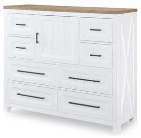 Franklin Harvest Oak and Natural White 8 Drawer Bureau Chest
