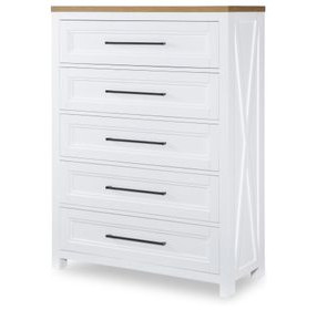 Franklin Harvest Oak and Natural White 5 Drawer Chest