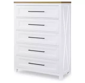 Franklin Harvest Oak and Natural White 5 Drawer Chest