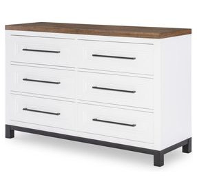 Dutton Natural White and Toasted Coconut 6 Drawer Dresser