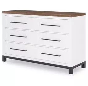 Dutton Natural White and Toasted Coconut 6 Drawer Dresser