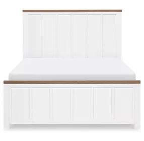 Dutton Natural White and Toasted Coconut Full Panel Bed
