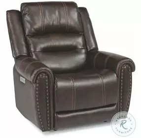 Oscar Dark Brown Power Recliner With Power Headrest And Lumbar