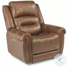 Oscar Light Brown Power Recliner With Power Headrest And Lumbar