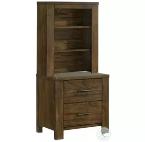 Sullivan Wire Brushed Oak 2 Drawer Nightstand with Pier