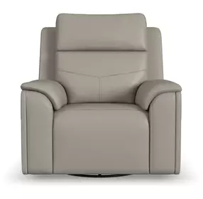 Vernon Dove Gray Zero Gravity Swivel Gliding Power Recliner with USB Charging and Heat Massage