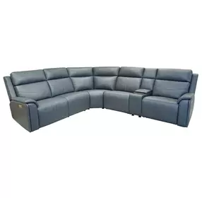 Vernon Admiral 6 Piece Modular Zero Gravity Power Reclining Sectional with Heat Massage and USB Charging