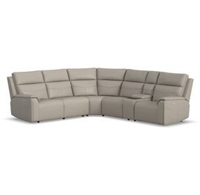 Vernon Dove Gray 6 Piece Modular Zero Gravity Power Reclining Sectional with Heat Massage and USB Charging