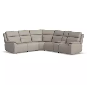 Vernon Dove Gray 6 Piece Modular Zero Gravity Power Reclining Sectional with Heat Massage and USB Charging
