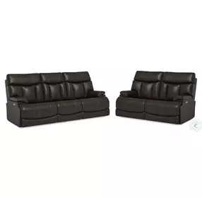 Clive Black Power Reclining Living Room Set With Power Headrest And Lumbar