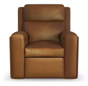 Wyatt Canyon Brown Leather Zero Gravity Power Recliner with Power Lumbar and USB Charging