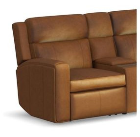 Wyatt Canyon Brown Leather Zero Gravity LAF Power Recliner with Power Headrest and Lumbar