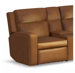 Wyatt Canyon Brown Leather Zero Gravity LAF Power Recliner with Power Headrest and Lumbar