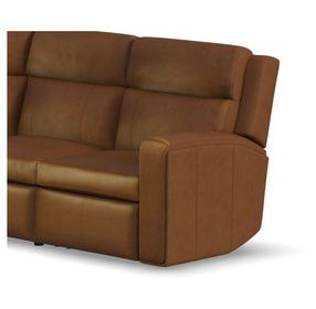 Wyatt Canyon Brown Leather Zero Gravity RAF Power Recliner with Power Headrest and Lumbar