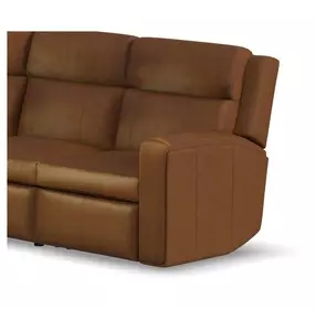 Wyatt Canyon Brown Leather Zero Gravity RAF Power Recliner with Power Headrest and Lumbar