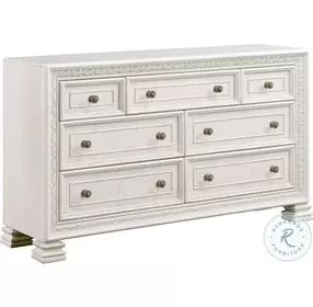 Theodora Pearl White 7 Drawer Dresser