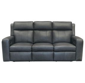 Wyatt Gunmetal Gray Leather 85" Zero Gravity Power Reclining Sofa with Power Lumbar and USB Charging