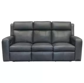 Wyatt Gunmetal Gray Leather 85" Zero Gravity Power Reclining Sofa with Power Lumbar and USB Charging