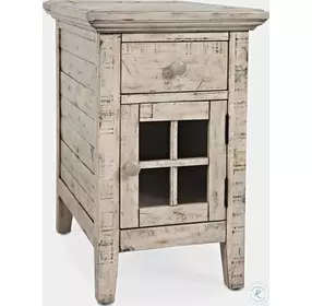 Rustic Shores Scrimshaw Chairside Table