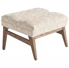Sunset Key Cream and Beige Upholstered Rectangular Hayley Ottoman