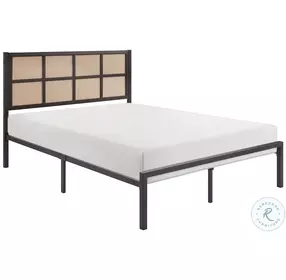 Sanibel Dark Bronze Faux Cane Full Platform Bed