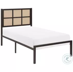 Sanibel Dark Bronze Faux Cane Twin Platform Bed