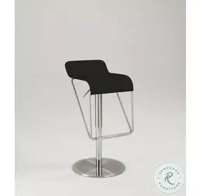 1638 Black Low Back Adjustable Height Swivel Bar Stool