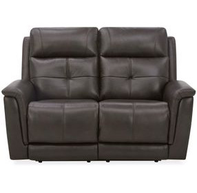 Ranger Rustic Brown Leather 63" Zero Gravity Power Reclining Loveseat with USB Charging and Heat Massage