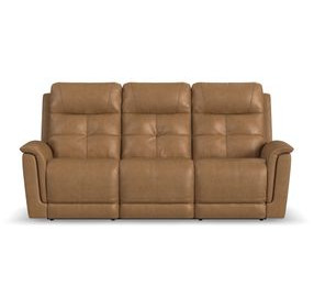 Ranger Oakridge Brown Leather 86" Zero Gravity Power Reclining Sofa with USB Charging and Heat Massage
